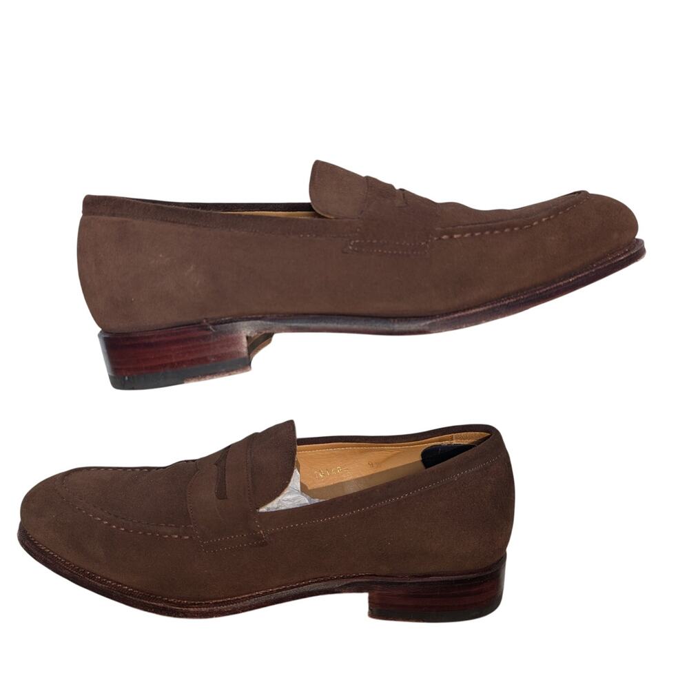Meermin Mallorca Brown Suede Penny Loafers 101484